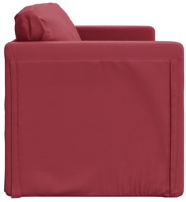 Sofá-cama sem pés 112x174x55 cm couro artificial vermelho tinto