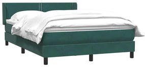 Box Cama primavera com Colchão Verde Escuro 140x210 cm Veludo