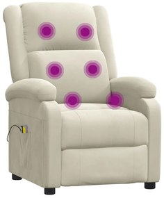 Poltrona de massagens elétrica veludo creme