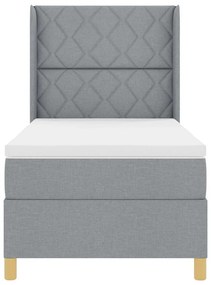Cama Box com Colchão Cinza Claro 90x190 cm