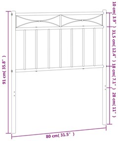 Cabeceira de cama 75 cm metal branco