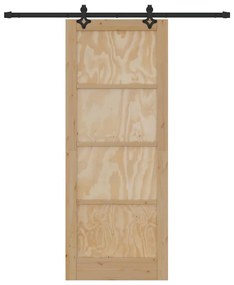 Porta Deslizante vidaXL com Conjunto de Ferragens 83x211 cm Madeira de