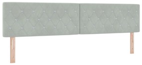Cama Box Spring vidaXL com Colchão Cinza Claro 200x200 cm Veludo