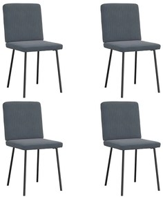 Cadeiras de jantar 4 pcs veludo cinzento-escuro