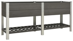 vidaXL Canteiro elevado jardim c/ prateleira 200x50x90 cm WPC cinzento