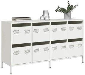 vidaXL Aparador 135x39x73,5 cm aço laminado a frio branco