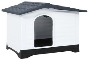 152230 vidaXL Casota para cães 90,5x68x66 cm polipropileno cinzento