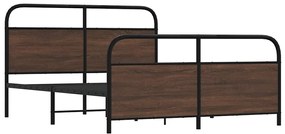 Estrutura cama sem colchão 150x200cm metal carvalho castanho