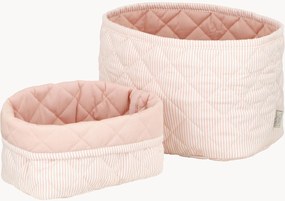 Cestos de arrumação infantis em algodão Stripes, conjunto de 2