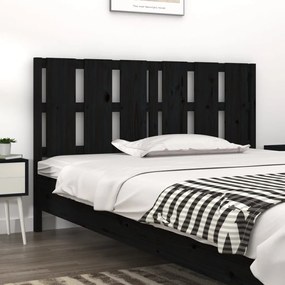 vidaXL Cabeceira de cama 155,5x4x100 cm pinho maciço preto