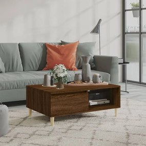 vidaXL Mesa de centro 90x60x35 cm derivados madeira carvalho castanho