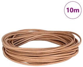 vidaXL Corda de Couro Castanho Ø2,5 mm x 10 m Couro