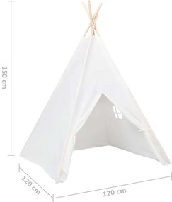 Tenda teepee infantil c/ saco 120x120x150cm pele pêssego branco