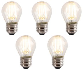 Conjunto de 5 lâmpadas LED reguláveis E27 P45 4W 330lm 2100K