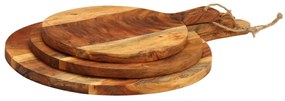 Tábua de cortar 3 pcs madeira de acácia maciça