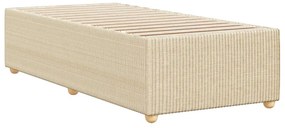 Estrutura de cama sem colchão 90x190 cm tecido creme