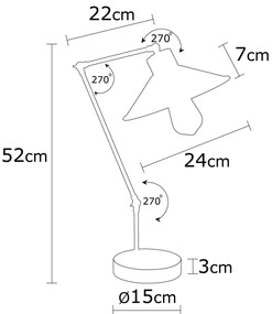 Candeeiro de Mesa Manavgat – Cobre – 24 cm de Diâmetro, 52 cm de Altur