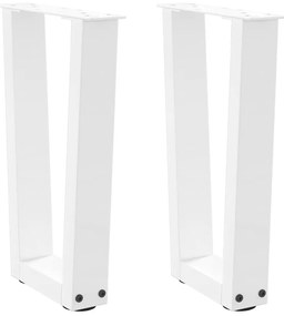 Pés para mesa de centro em V 2 peças Branco 38x(42-43,3) cm Aço