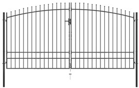 Portão de cerca com porta dupla e topo em lanças 400x248 cm