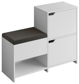 Sapateira Prag – Nogueira e Branco – 60x111x35 cm