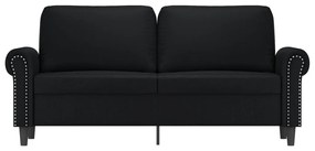 Sofá de 2 lugares 140 cm couro artificial preto