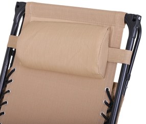 Outsunny Espreguiçadeira Dobrável Gravidade Zero com Toldo Apoio para os Braços Espreguiçadeira Reclinável com Bandeja Removível 90x67x110cm Bege