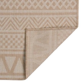 Tapete de tecido plano p/ exterior 140x200 cm riscas castanhas
