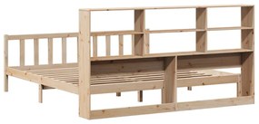 Cama com estante sem colchão 200x200 cm pinho maciço