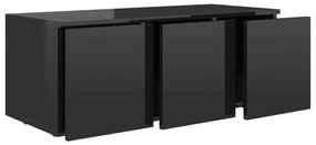 Móvel de TV 80x34x30 cm derivados de madeira preto brilhante