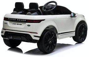 Carro elétrico para crianças 12V Range Rover Evoque pneus borracha e assento pele sintetica Branco