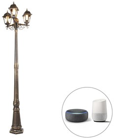 LED Candeeiro de pé inteligente Antique Gold 3 luzes IP44 com WiFi ST64 - Capital Clássico / Antigo