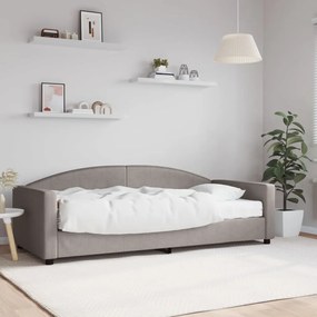 vidaXL Sofá-cama com colchão 90x200 cm tecido cinzento-acastanhado