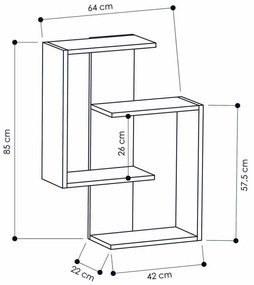 Prateleira de Parede Paranoid – Antracite e Carvalho – 64x85x22 cm