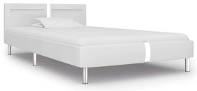 Estrutura de cama c/ LEDs 90x200 cm couro artificial branco