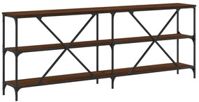 Mesa consola 200x30x75cm deriv. madeira/ferro carvalho castanho