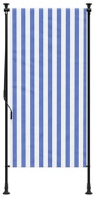 Estore de rolo para exterior 120x270cm tecido/aço azul e branco