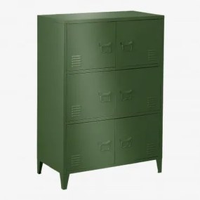 Cajonete Armário De 6 Portas Em Aço Pohpli Verde Pesto - Sklum
