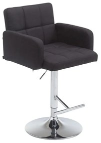 Banco de bar Los Angeles em tecido 60 x 93-113 x 56 cm Preto