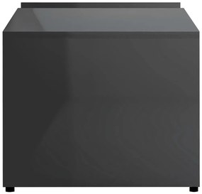 Mesa de centro 90x45x35 cm contraplacado cinzento brilhante