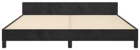 Estrutura de cama sem colchão 160x200 cm veludo preto