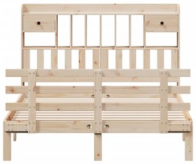 Cama com estante sem colchão 140x190 cm pinho maciço