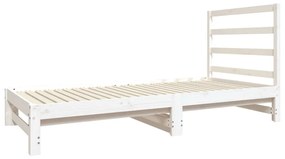 Estrutura sofá-cama de puxar 2x(90x190) cm pinho maciço branco