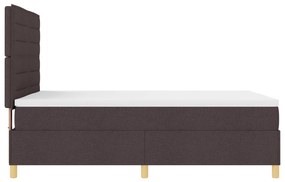Cama Box Spring com Colchão Marrom Escuro 160x200 cm Tecido