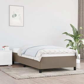 Estrutura de cama 100x200 cm tecido cinza-acastanhado