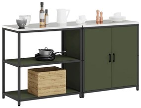 Conjunto de Armazenamento de Cozinha 2 pcs Verde Oliva