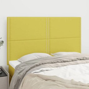 vidaXL Cabeceira de cama 4 pcs tecido 72x5x78/88 cm verde