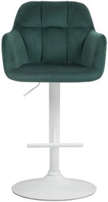 Banco de bar Natoma em veludo com estrutura branca 97-118 x 57 x 59 cm Verde