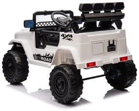 Jipe elétrico para Crianças 12V 4x4 Off-Road CLIMBER Rodas de espuma EVA, Assento Couro ecológico Branco