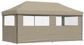 Tenda p/ festas pop-up dobrável c/ 3 paredes cinza-acastanhado