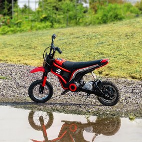 Mota de motocross elétrica para crianças, moto elétrica infantil, motor de 350 W, bateria de 12 V, 8-16 km/h, pneus insufláveis de 12'', vermelha